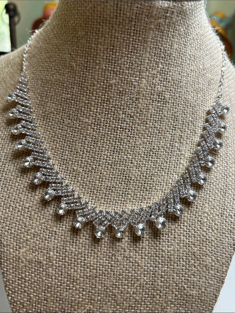 Silver Crystal Teardrop Necklace - Elegant Women’s Jewelry